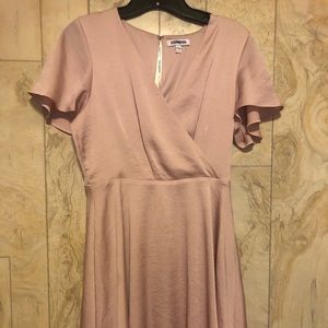 Express Pink Satin Mini Dress